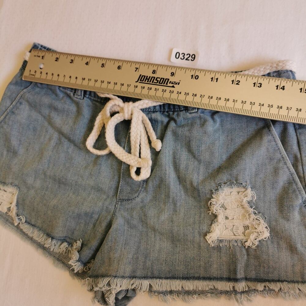 Aerie Women Summer Jean Shorts Frayed Denim size S, Blue - Picture 2 of 10
